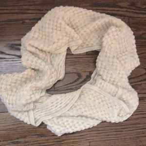 Cream Knit Circle Scarf